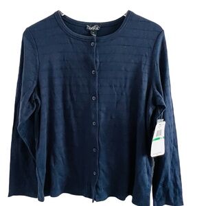 Erika Navy Blue Button-Up Cardigan